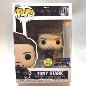 Funko Pop Marvel Tony Stark #1416 Glow In The Dark Exclusive Bobblehead Vinyl Fi